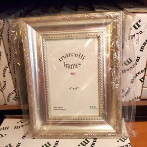 FG Galassi & Marcelli Frames One 4x6 Beaded & Scroll Silvertone Frame New in Box